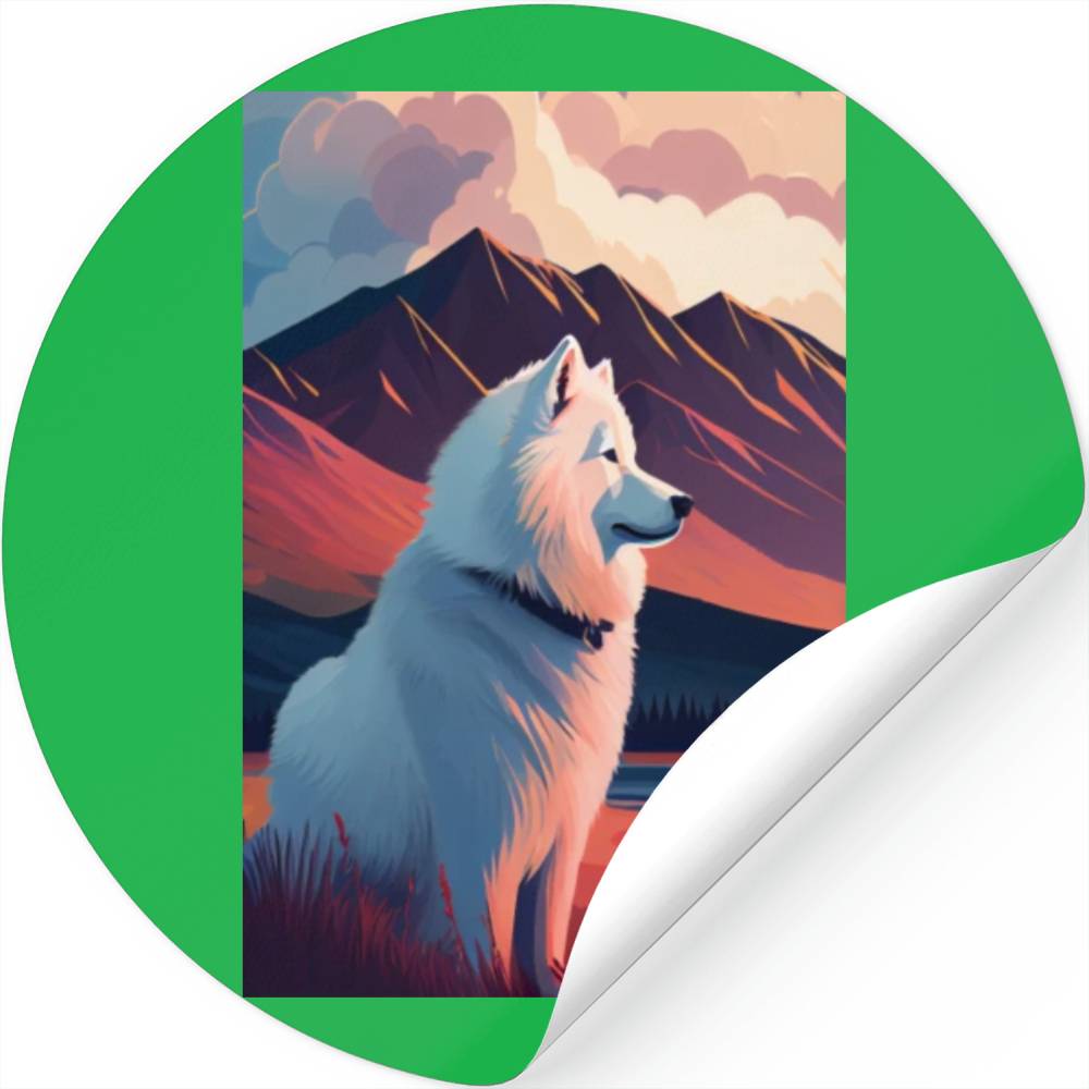 Samoyed Nature Stickers