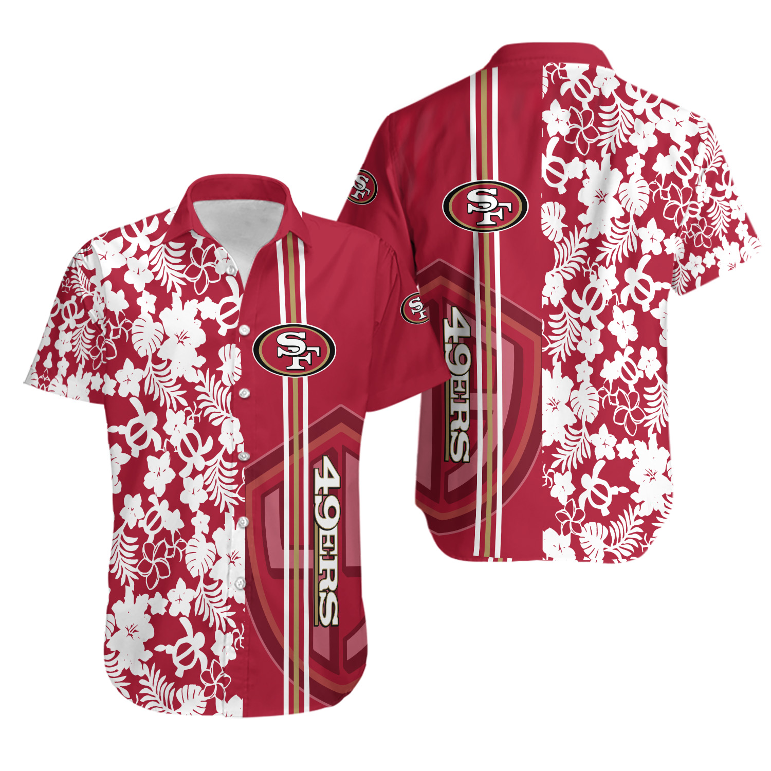 SF Football Team 49erss Hawaiian Button Down Shirt