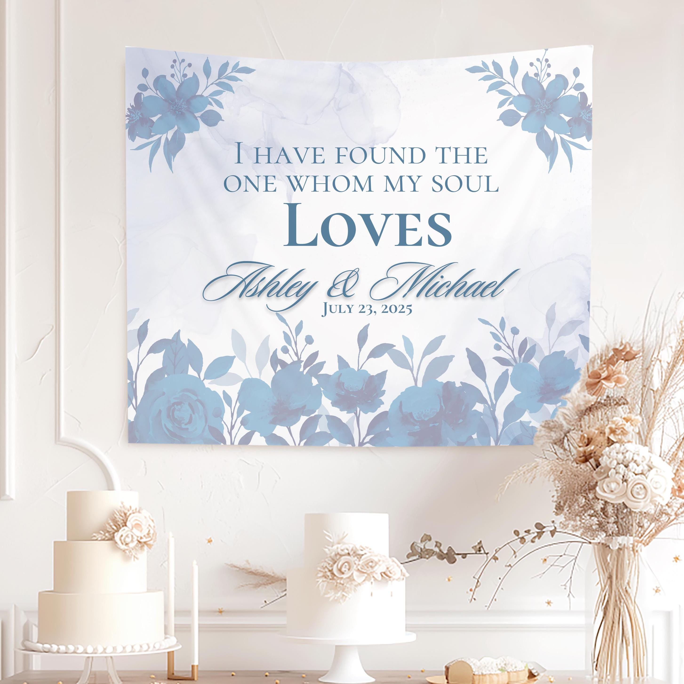 Personalized Wedding Tapestry, Bible Verse Song of Solomon Christian Wedding Ceremony Decor For Reception Decor, Anniversary Gift