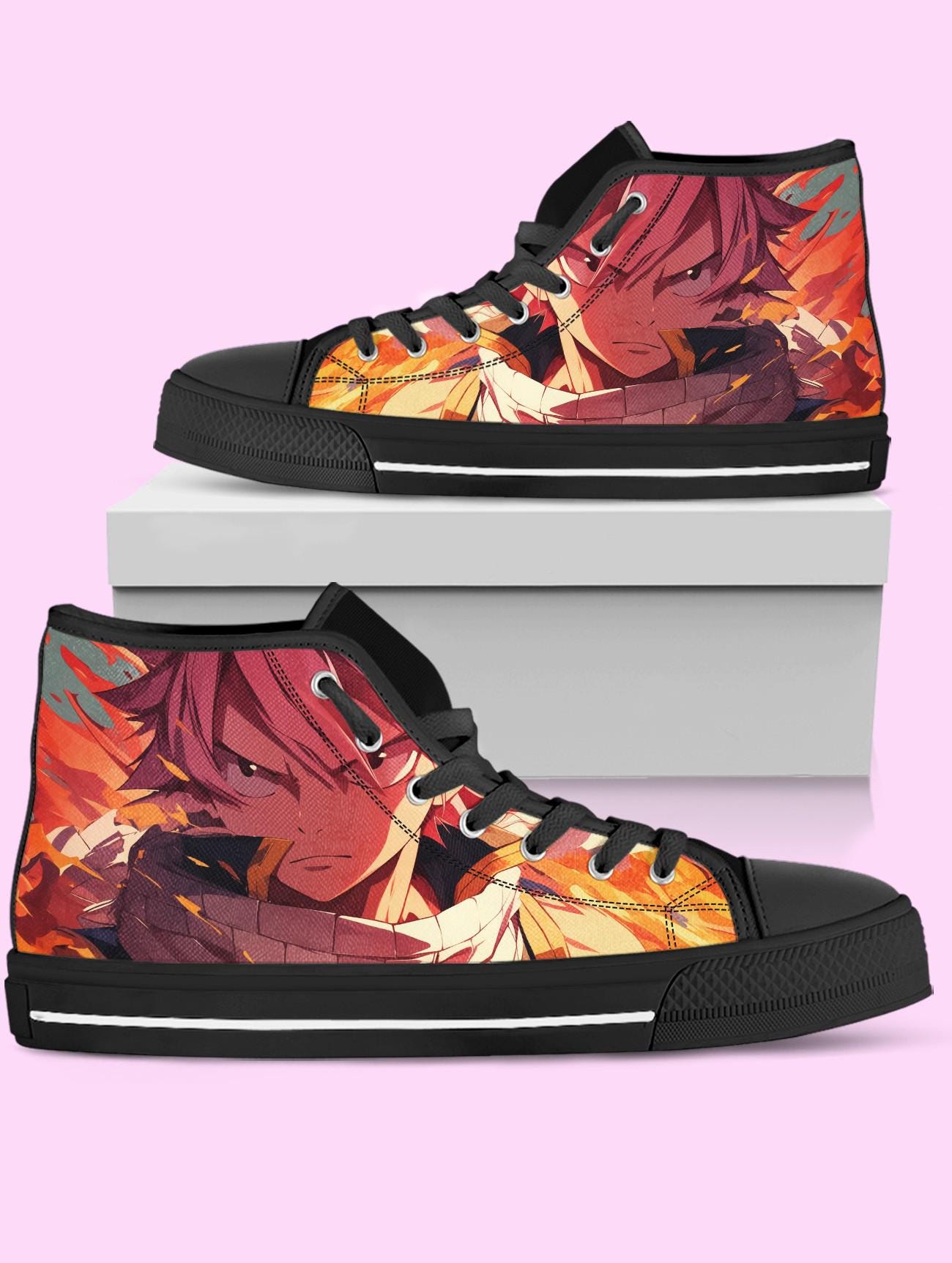 Fairy Tail High Top Shoes, Natsu Dragneel Anime Shoes