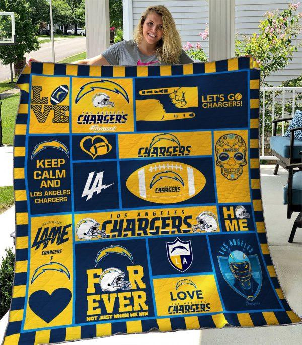 Los Angeles Chargers Quilt, Bedding Decor