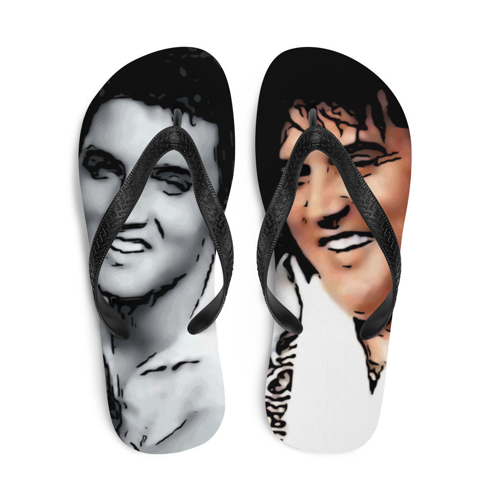 Young Elvis/ Fat Elvis Flip-Flops
