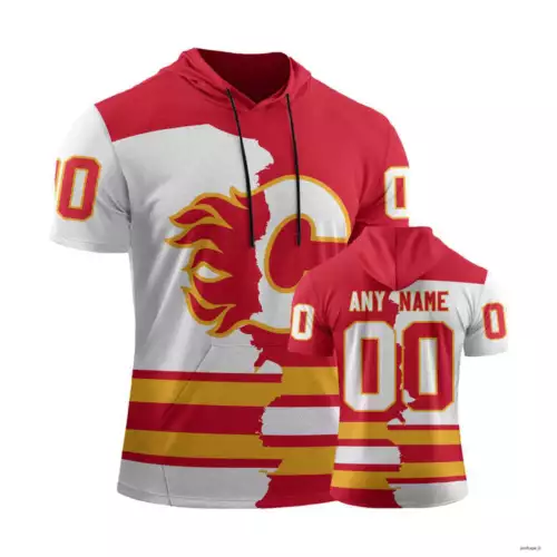 Calgary Flames Personalize Short Sleeve Hoodie