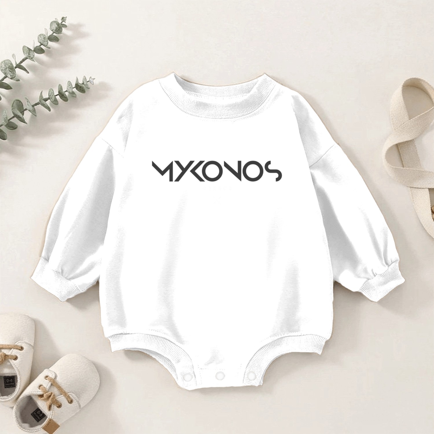 Mykonos Greece Tonal Type Baby Romper Sweatshirts