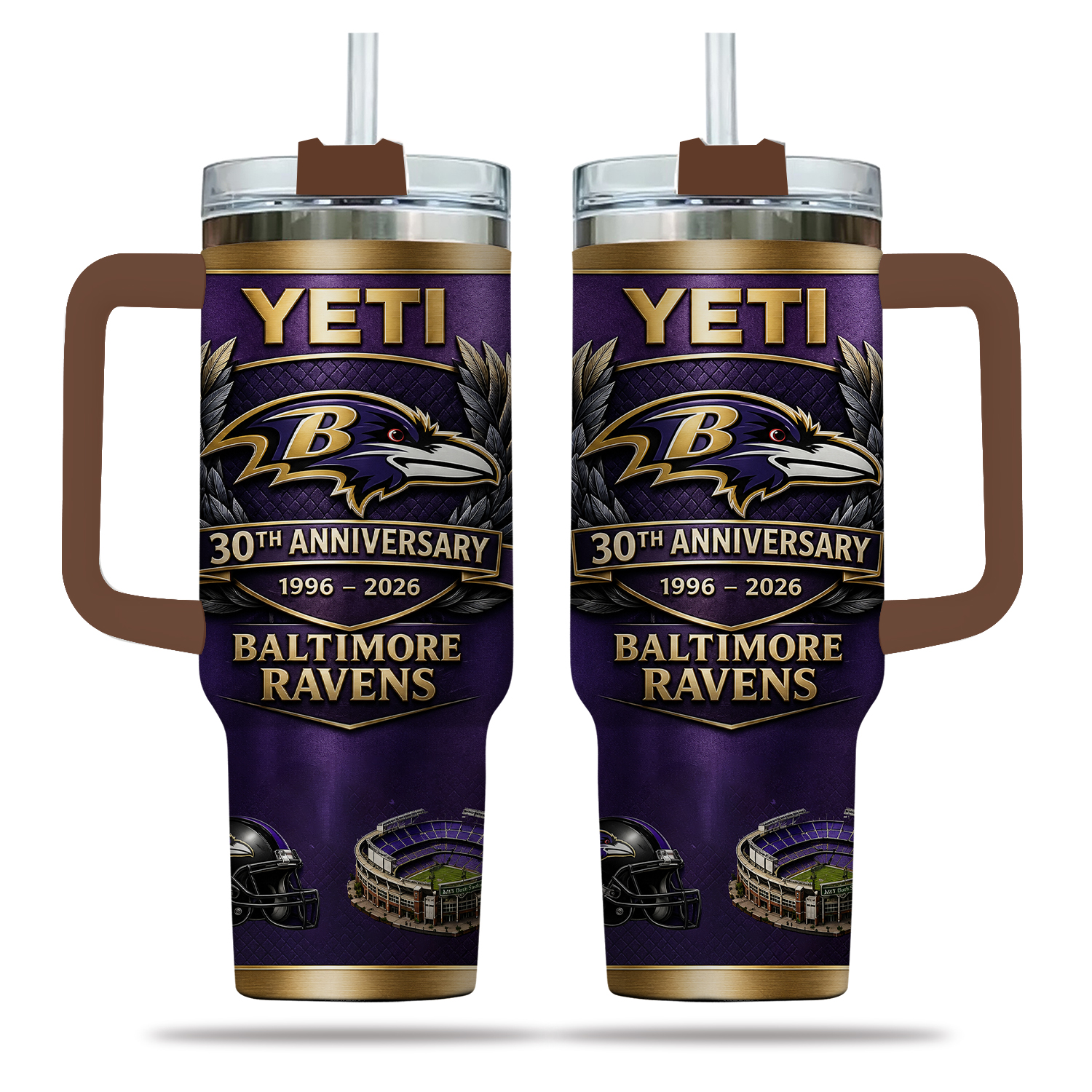 Baltimore Team Ravens 30Th Anniversary 40oz Tumbler