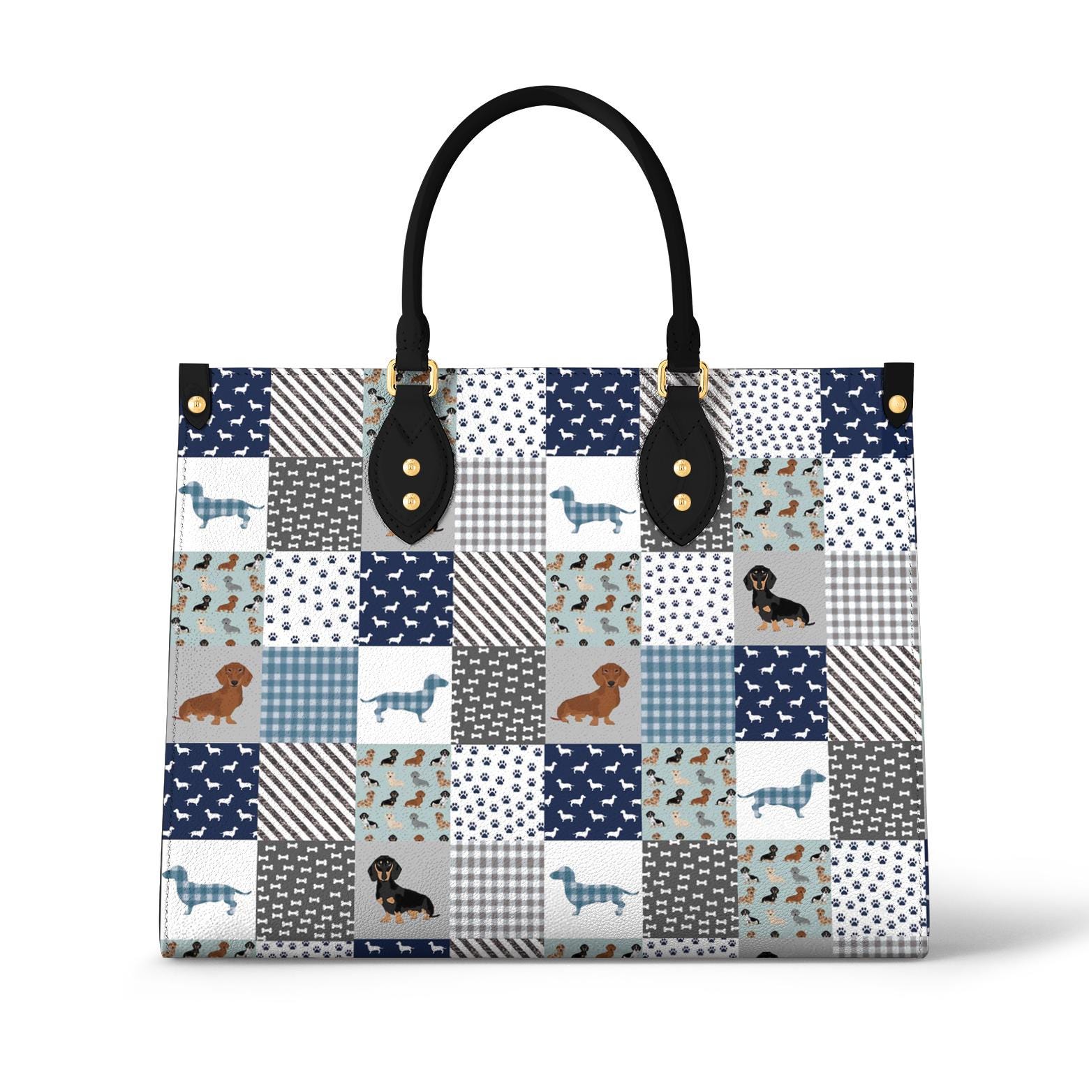 Leather Handbag Dachshund Delight