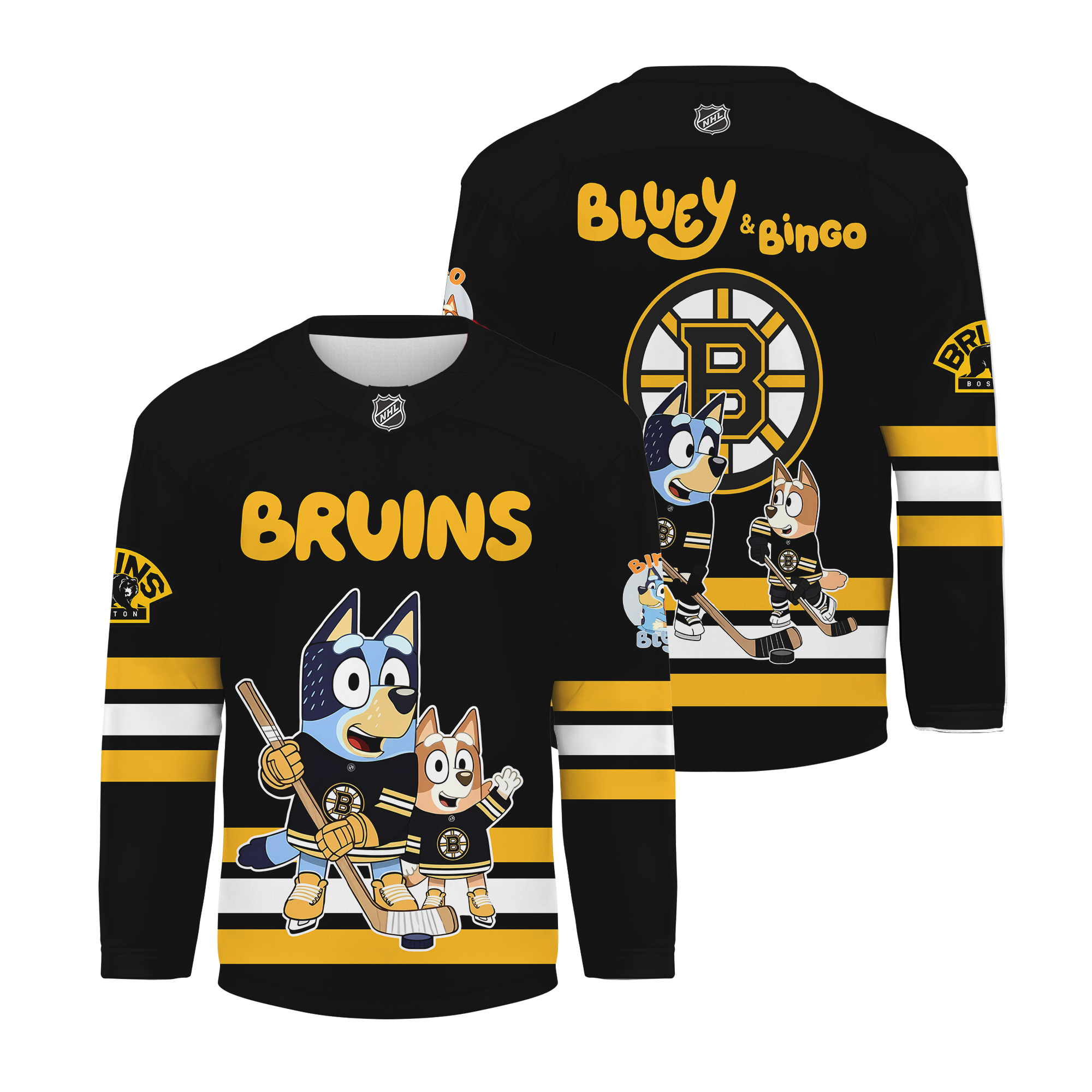 Personalized Boston Bruins Blu.ey And Bingo 2025 Hockey Shirt All Printed Unisex