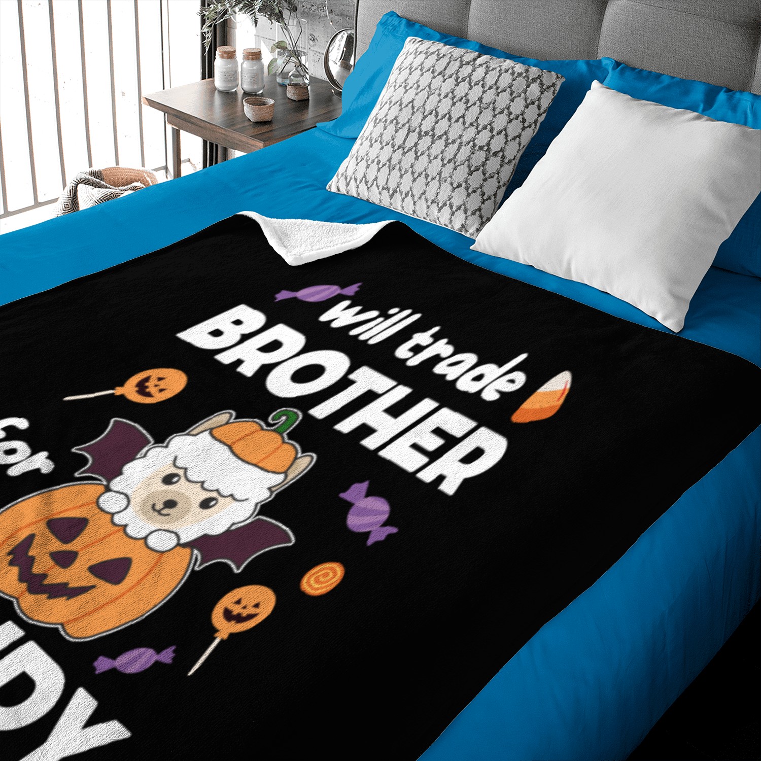 Alpaca Halloween Trade Brother For Candy Baby Blankets