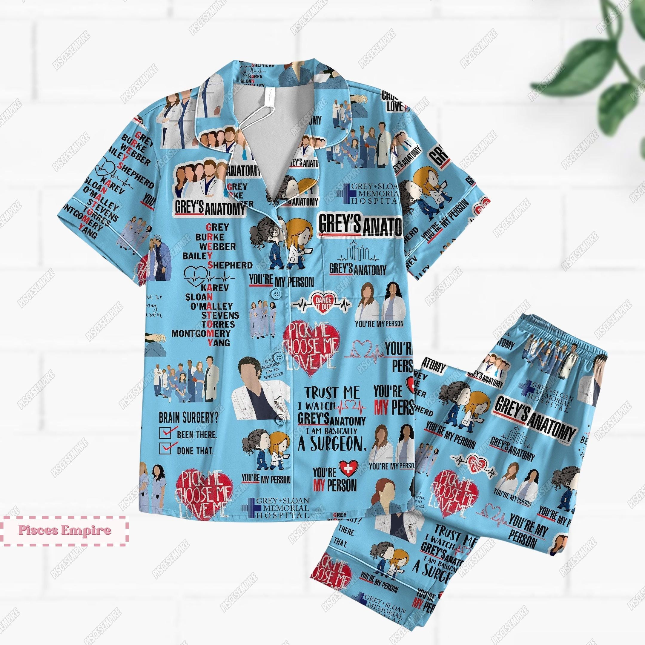 Greys Anatomy Pajamas, Greys Anatomy Shirts, Greys Anatomy Pajamas Set