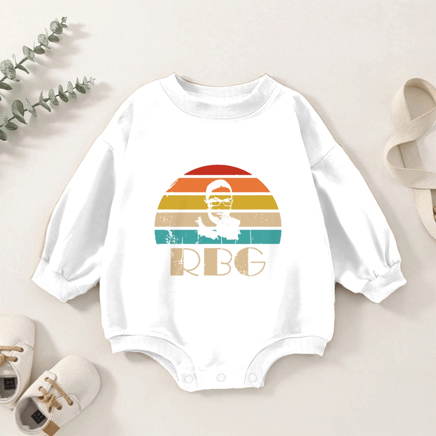 Vintage Notorious RBG Baby Romper Sweatshirts Ruth Bader Ginsburg