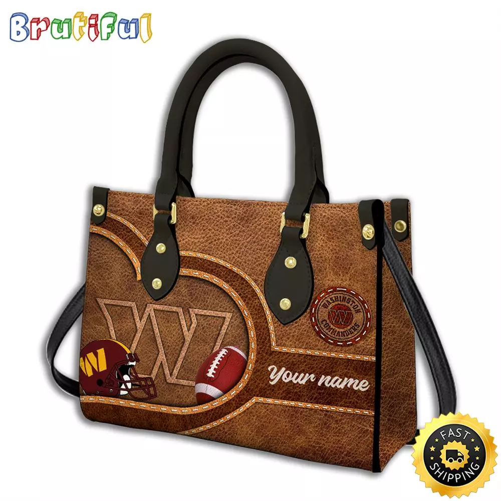 Personalized Washingtonss Team Commanderss Football Bag, Leather Handbag