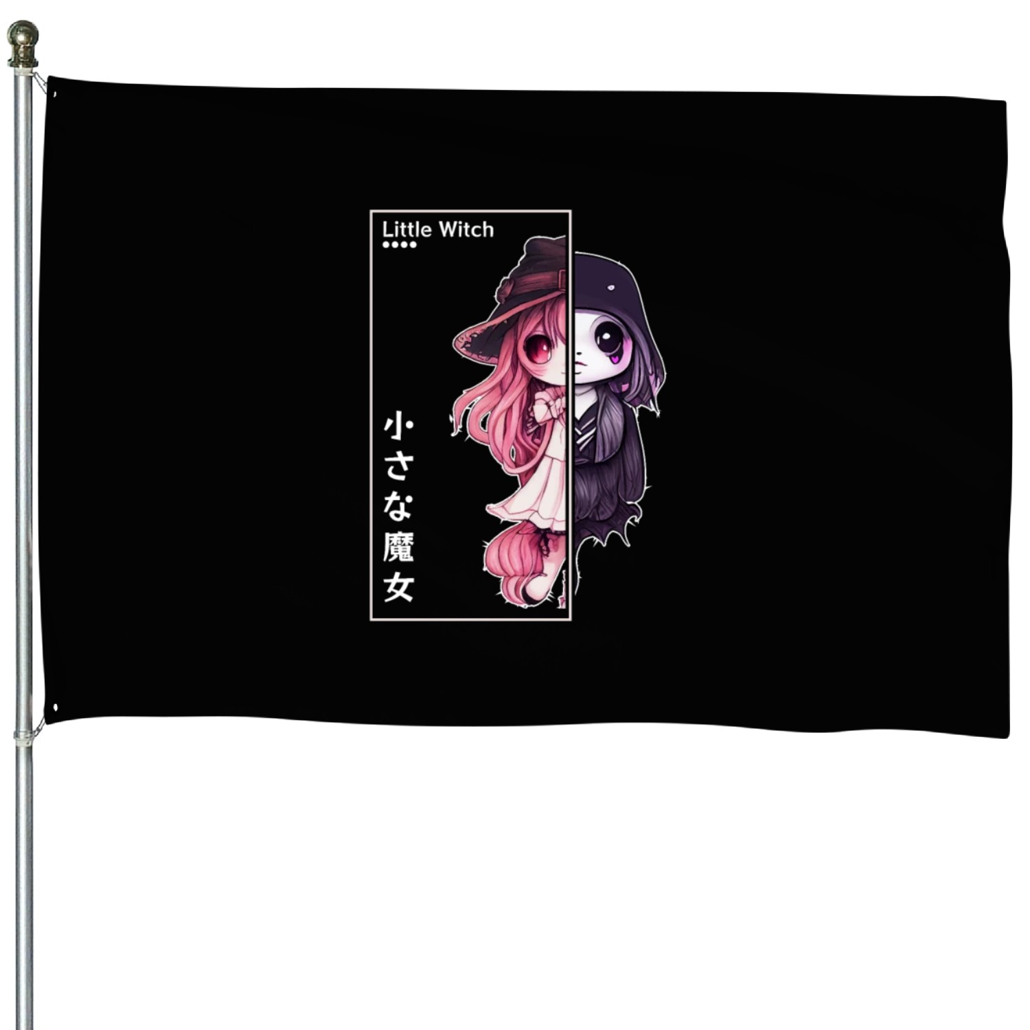 Little Witch Kawaii Chibi Pastel Goth Japanese Aes House Flags