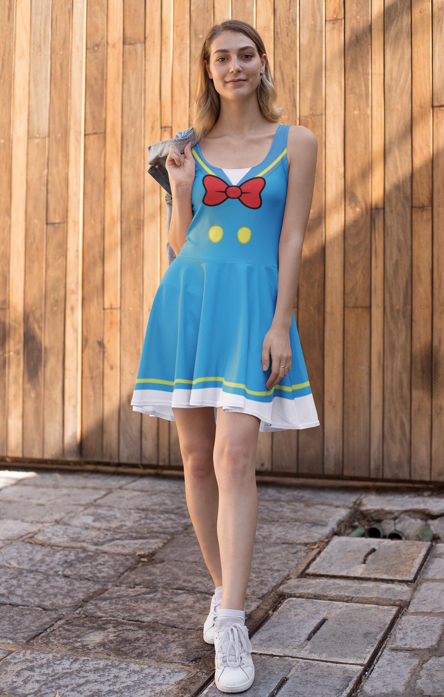 Duck Costume Blue Sailor dress Dot Party Dress Skater