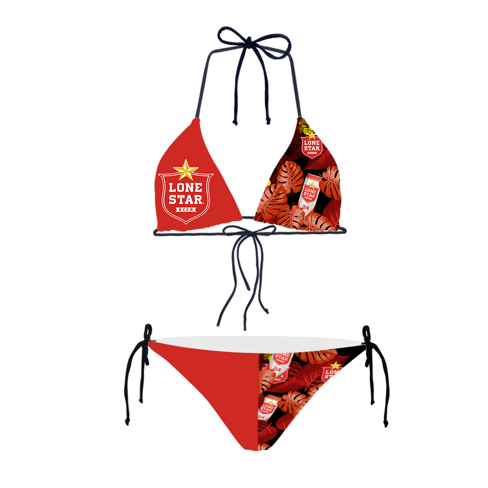 Lone Star Beer Triangle Bikini Set Women Swimsuit Beach Summer