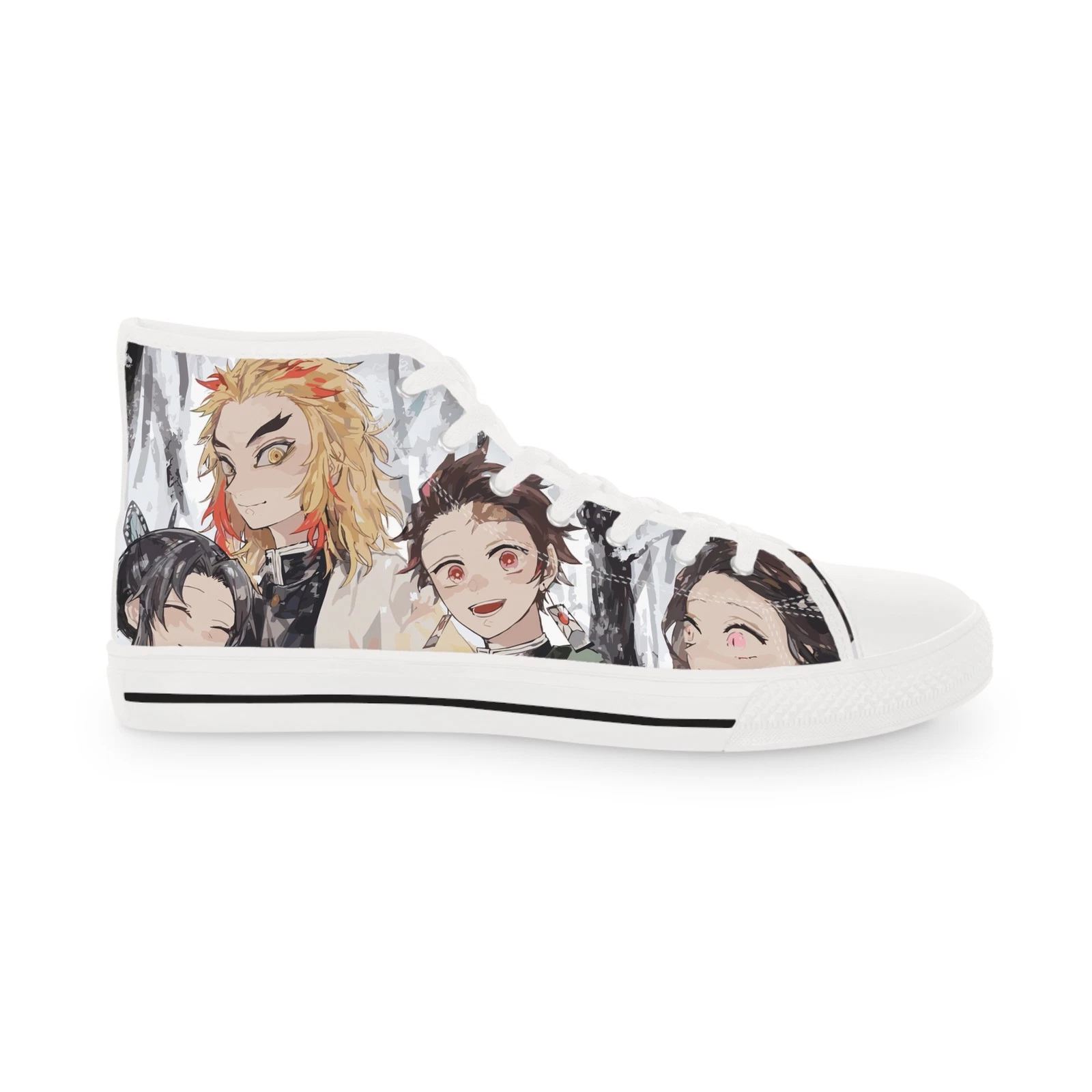 Men Artistic High Top Sneakers Shoes fan art demon anime manga kyojuro