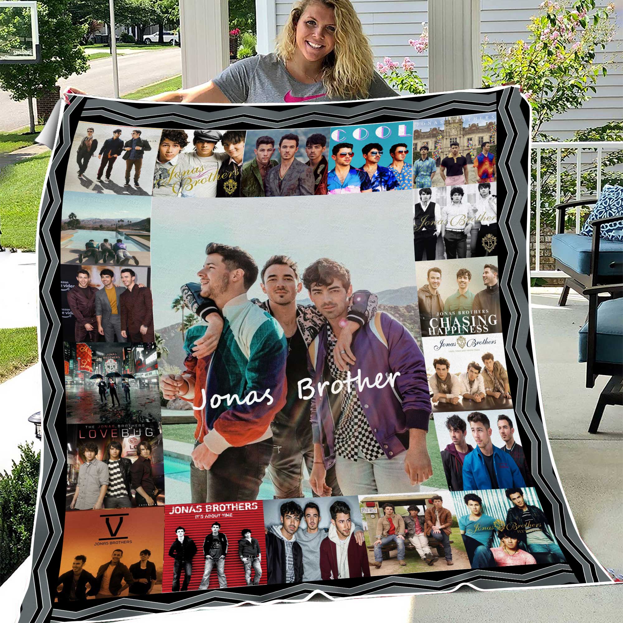 Jonas Brothers Music Tour Fleece Blanket, Music Fan Gift, Celebrities Blanket