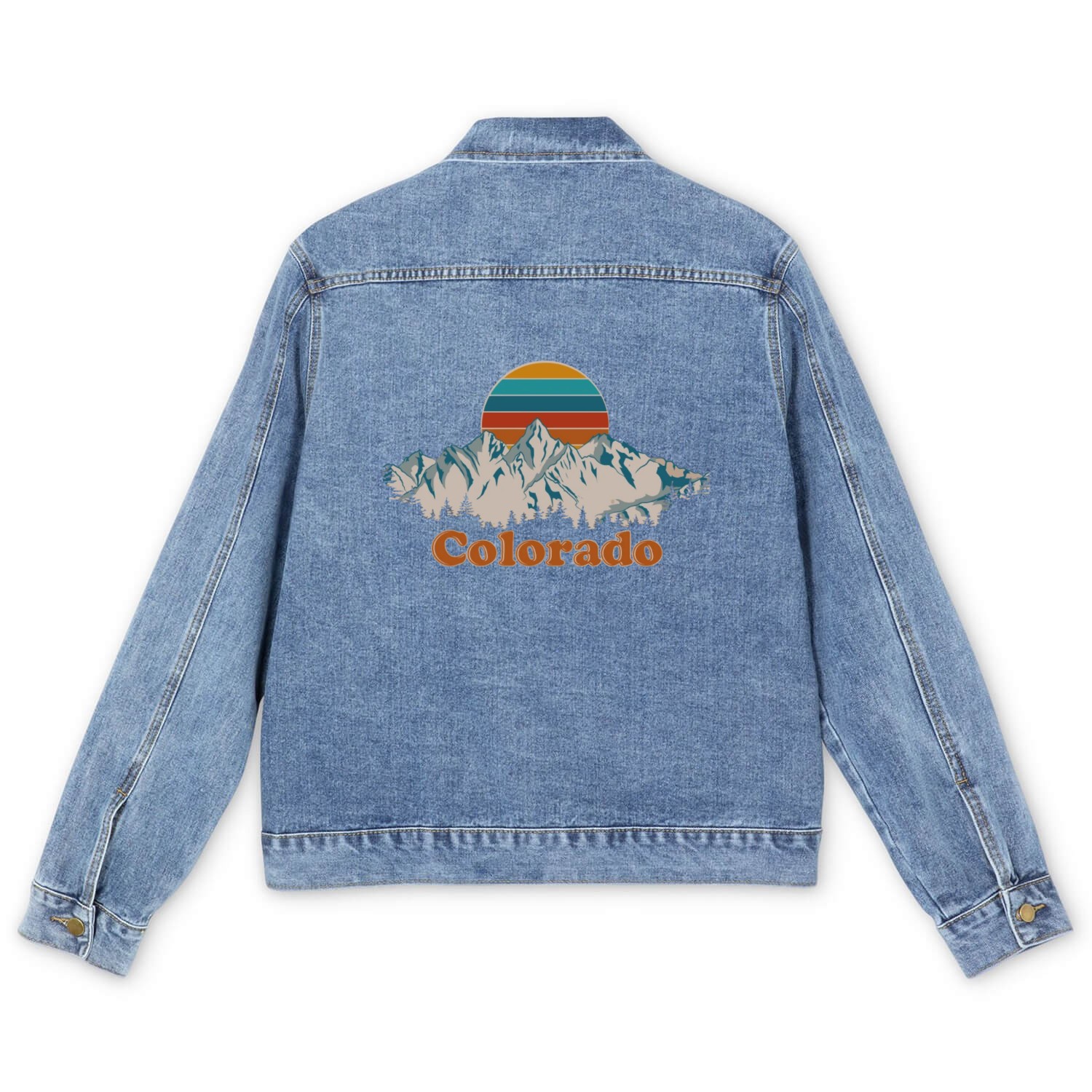 State Of Colorado Mountain View Men's Denim Jackets
