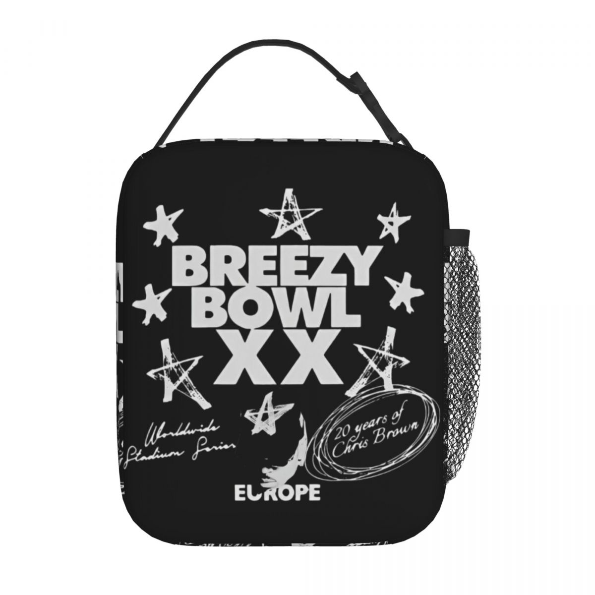 Chris Brown Breezy Bowl XX Tour Thermal Insulated Lunch Bags Reusable Food Container Bags Men Women Cooler Thermal Lunch Boxes