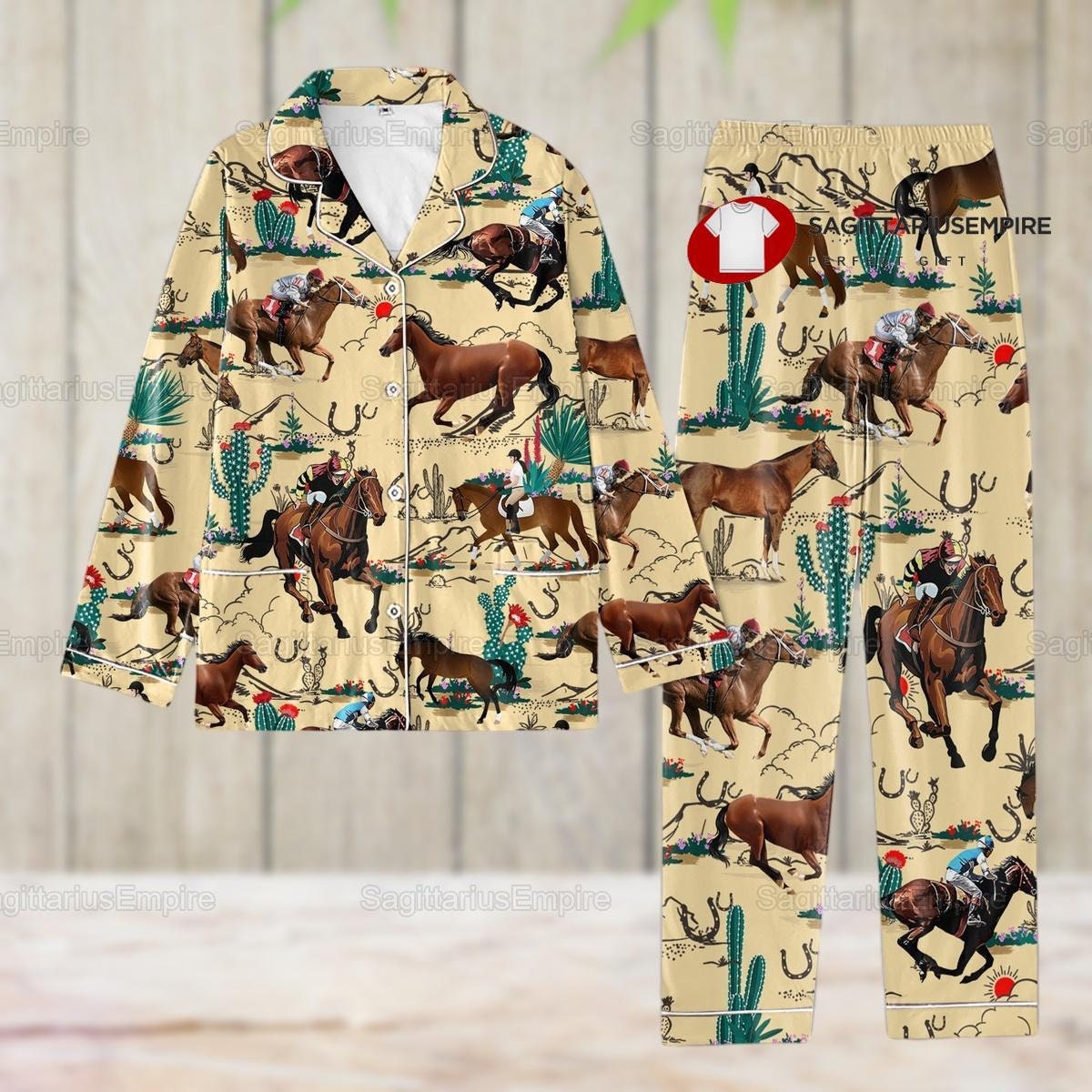 Horse Pajamas Set, Horse Pajamas Pants, Cowboy Pajamas, Horse Lovers Pajama
