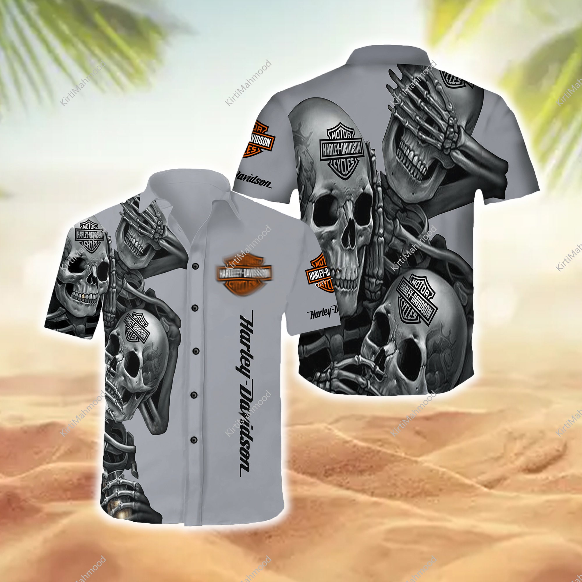 Harley Hawaiian Shirt, Motorbike Summer Pattern Hawaiian, Hawaii Aloha Beach Shirt
