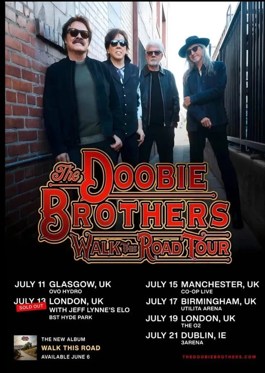 THE DOOBIE BROTHERS Walk The Road 2025 UK Arena Tour Poster Print