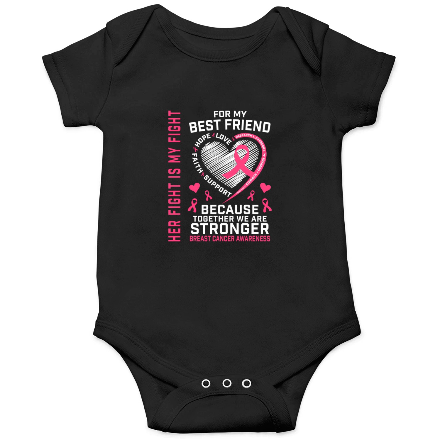 I Wear K For My Best Friend Breast Cancer Her Figh Onesies