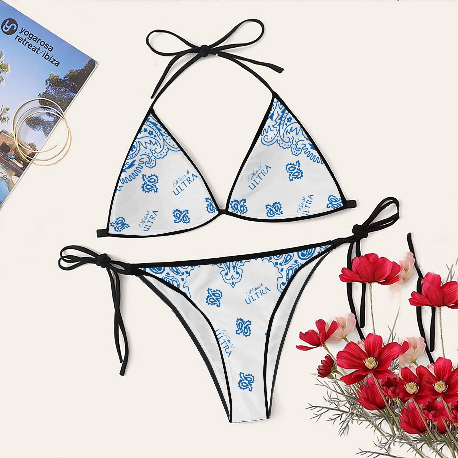 Michelob Ultra Wild Paisley Women's Triangle Sling Bikini Swimsuit