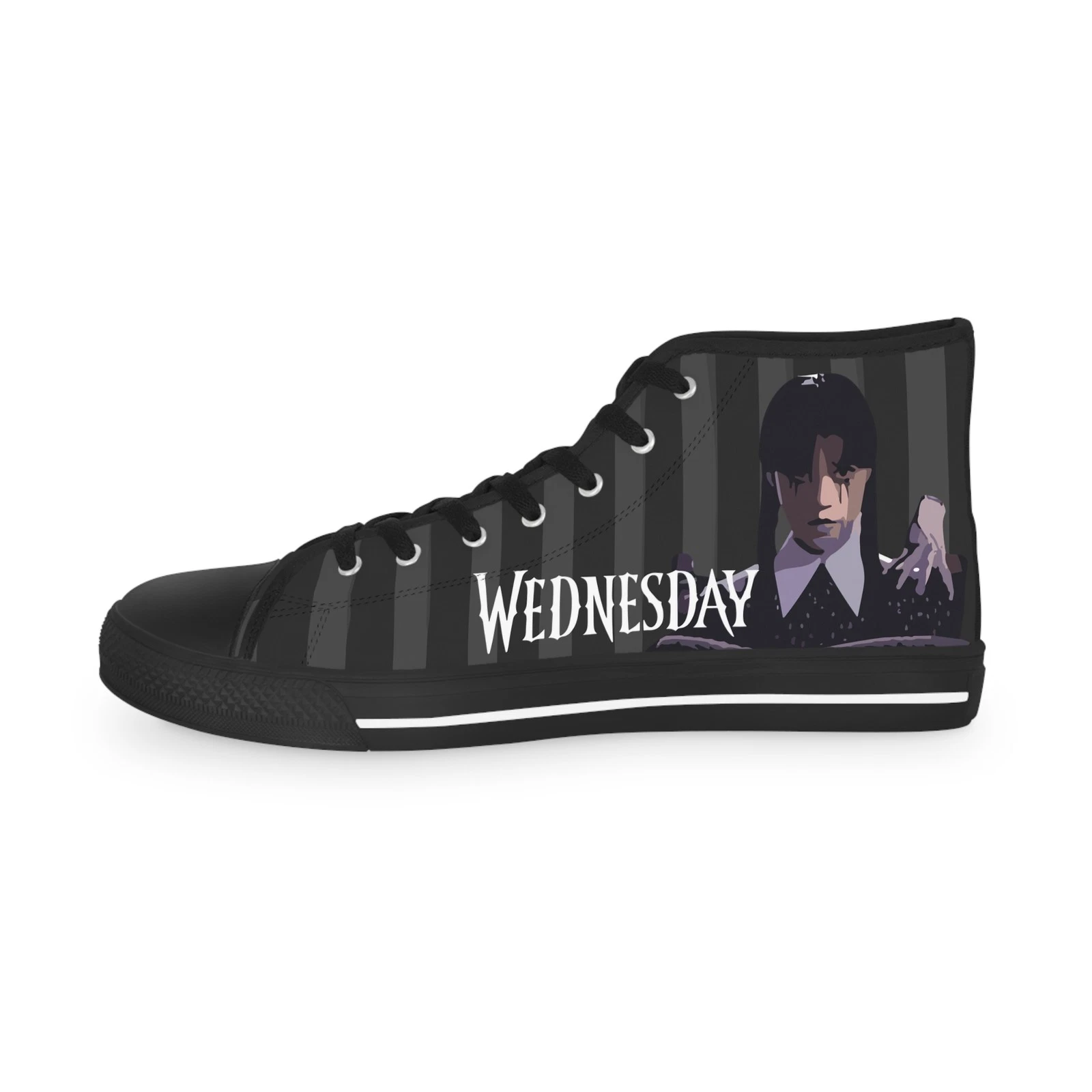Men High Top Sneakers Shoes Nevermore Dark Academia Black gothic fan art wed
