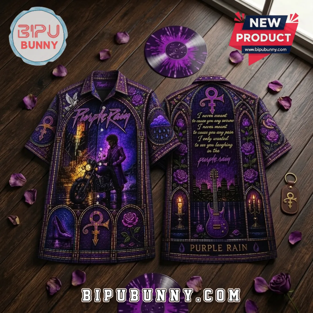 Premium Prince Pur Rain Stained Glass Hawaiian Shirt