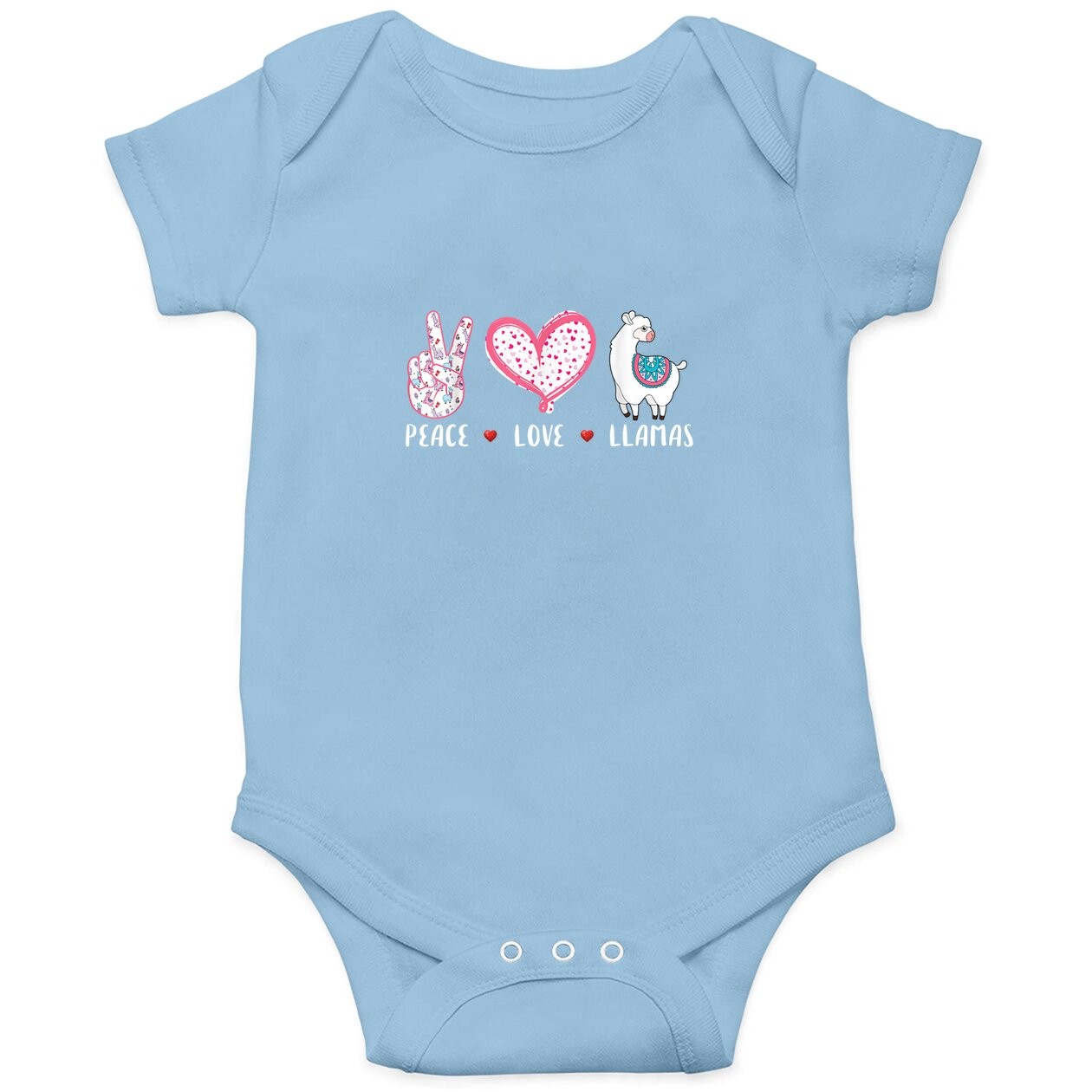 Peace Love Llamas Baby Bodysuit