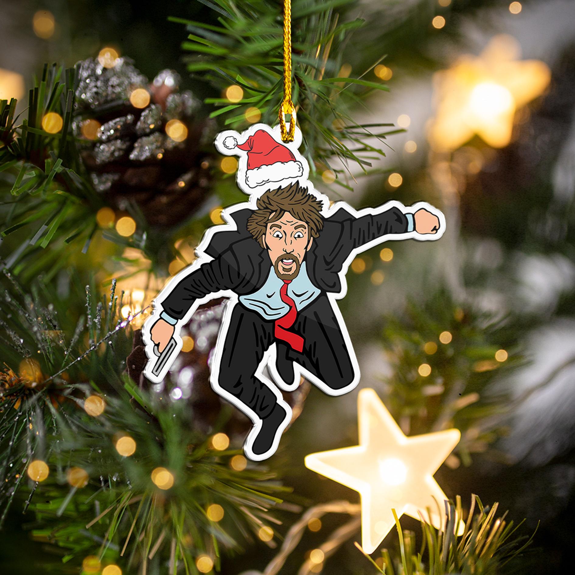 Hans Gruber Fall Nakatomi Plaza, Die Hard Acrylic Ornament, Die Hard Movie Christmas Ornament, Christmas Keepsake, Xmas Tree Decoration