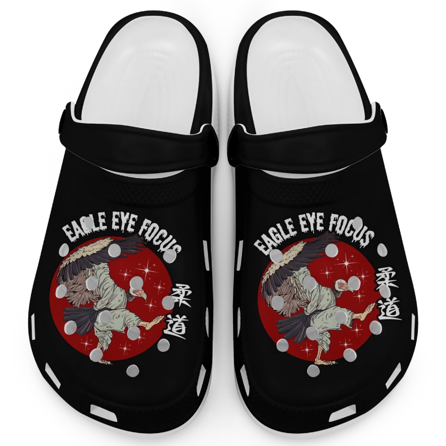 Eagle Eye focus Vulture Japanese art Clogs