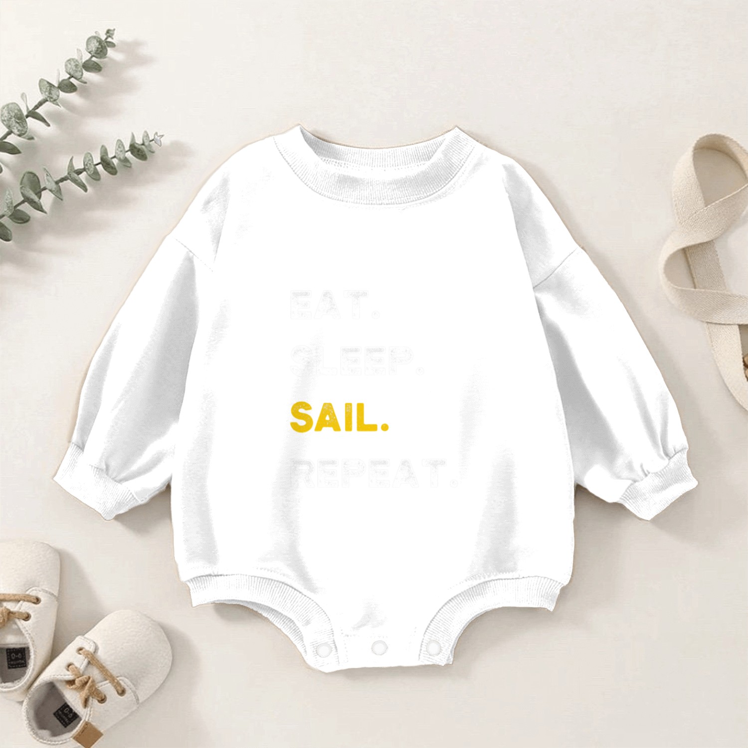 Sailing Sailor Captain Eat Sleep Sail Repeat Baby Romper Sweatshirts