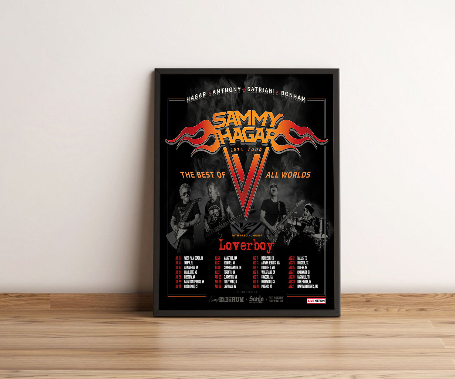 Sammy Hagar 2024 Tour With Loverboy Schedule List Date The Best Of All Worlds Tour Poster