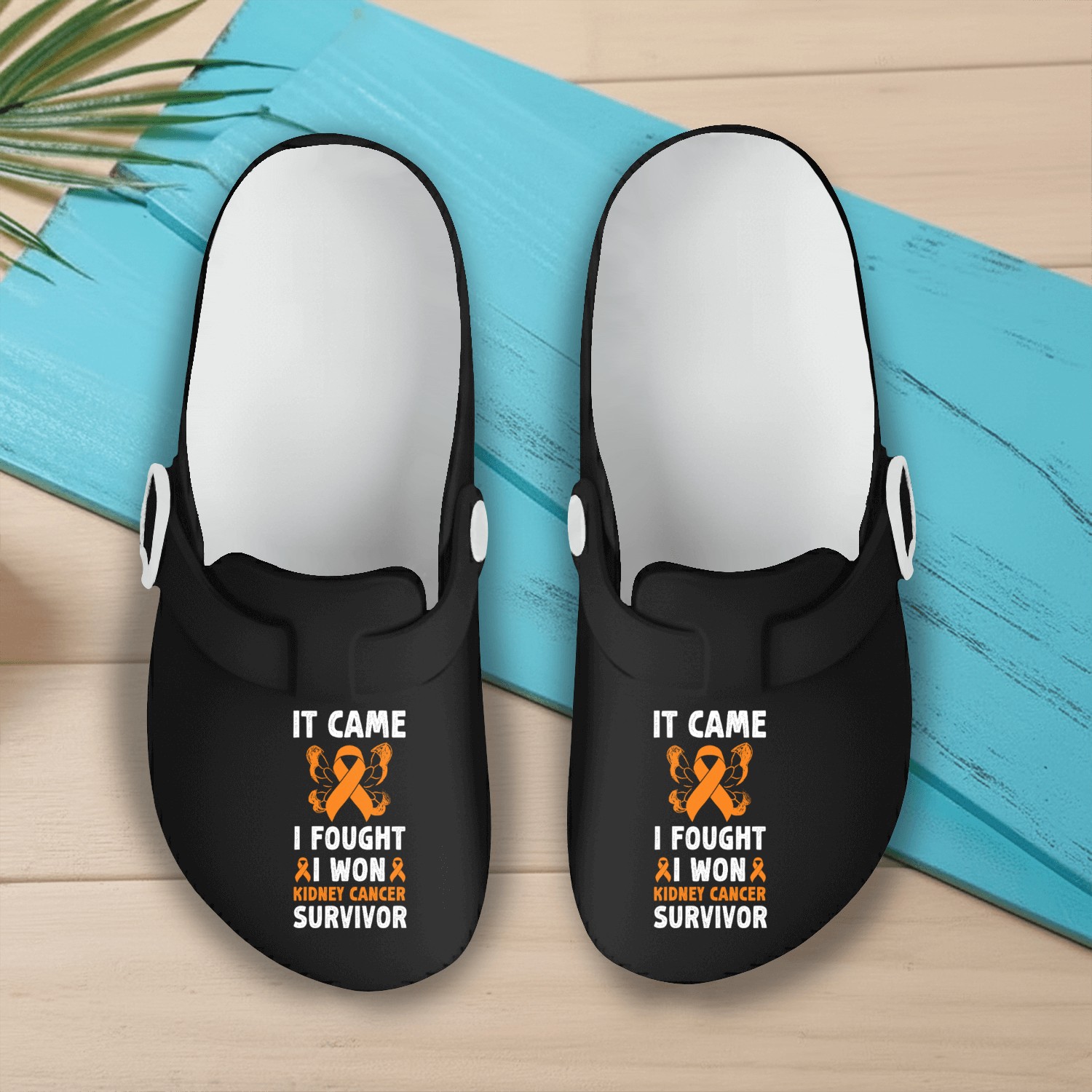 It came we fought I won Kidney cancer Survivor Slip On Clogs