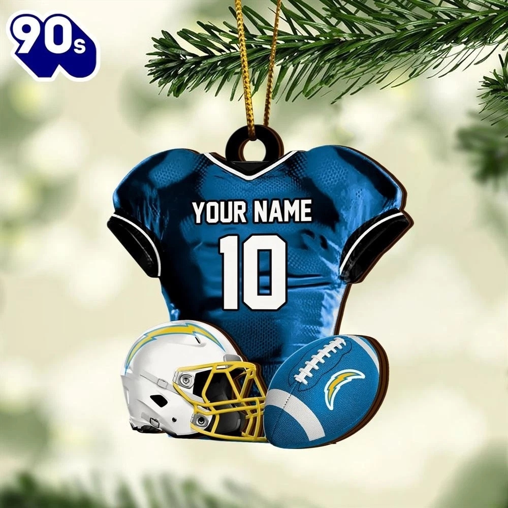Personalized Los Angeles Football Team Chargers Christmas Ornament Gift Decor