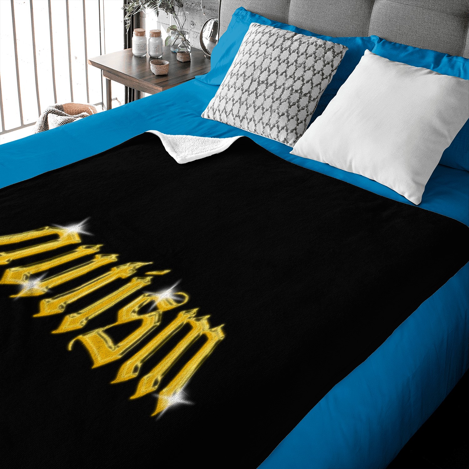 Autism 3D Chrome Typeface Effect aesthetic Baby Blankets