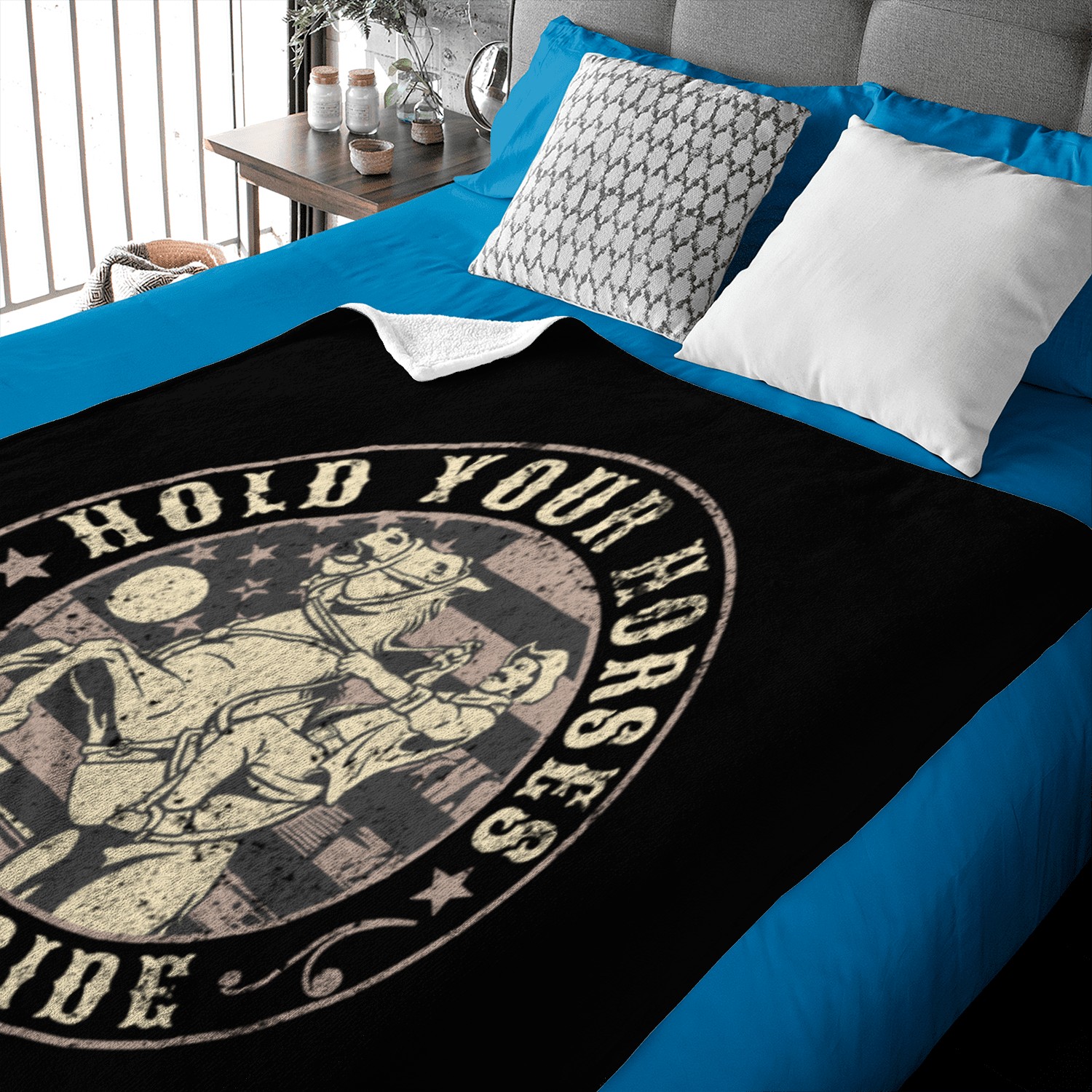 Hold Your Horses, Let's Ride – Retro Cowboy Baby Blankets