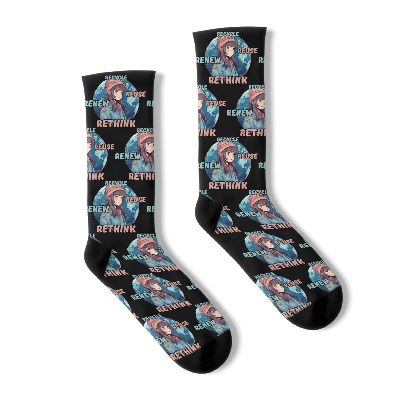 Recycle Reuse Renew Rethink Socks