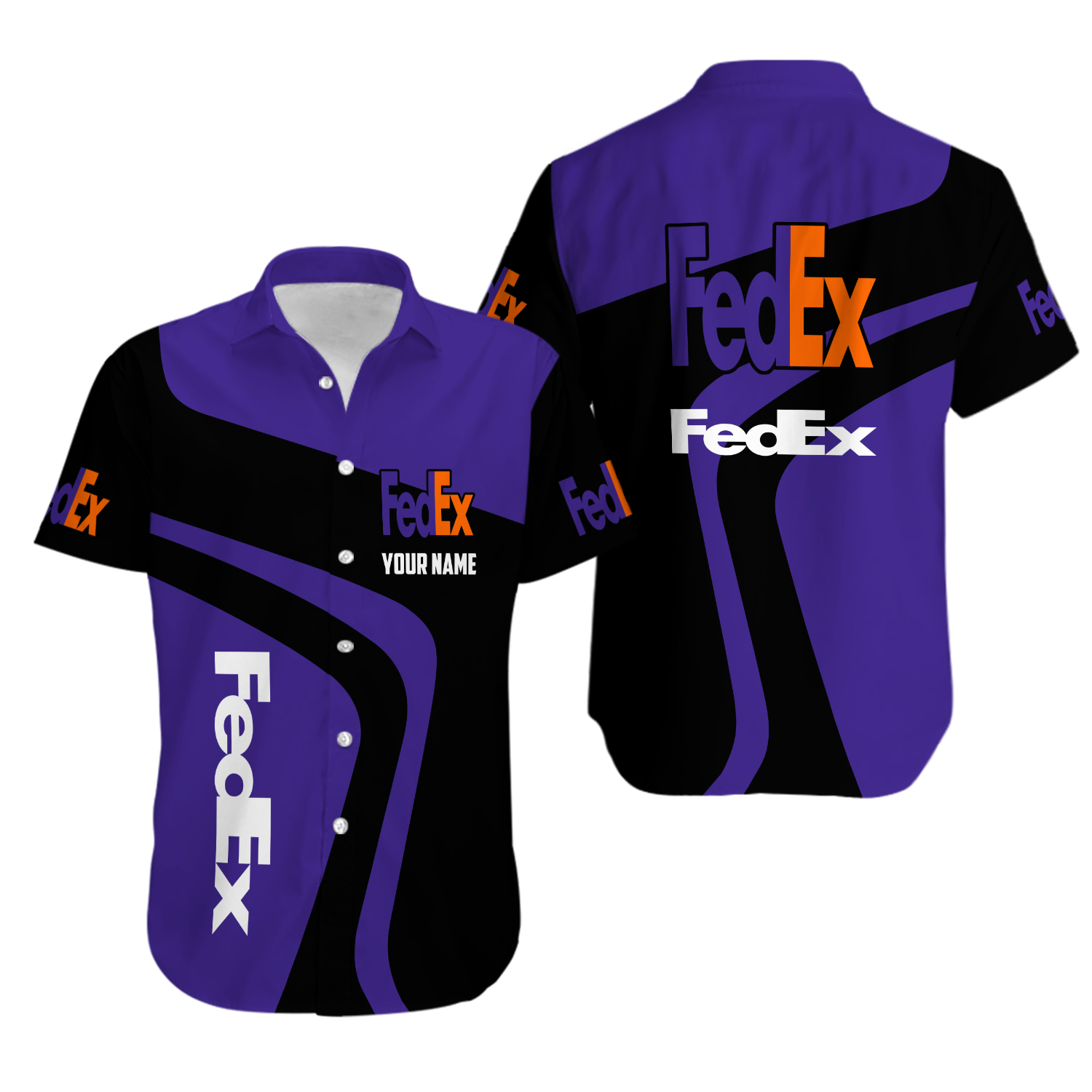 Fedex purple cool custom name Summer Hawaiian Shirts
