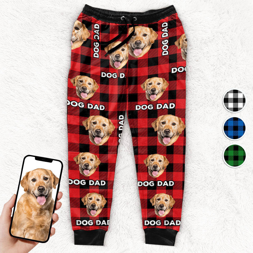 Custom Photo World's Best Dog Dad - Dog & Cat Personalized Pants - Christmas Gift
