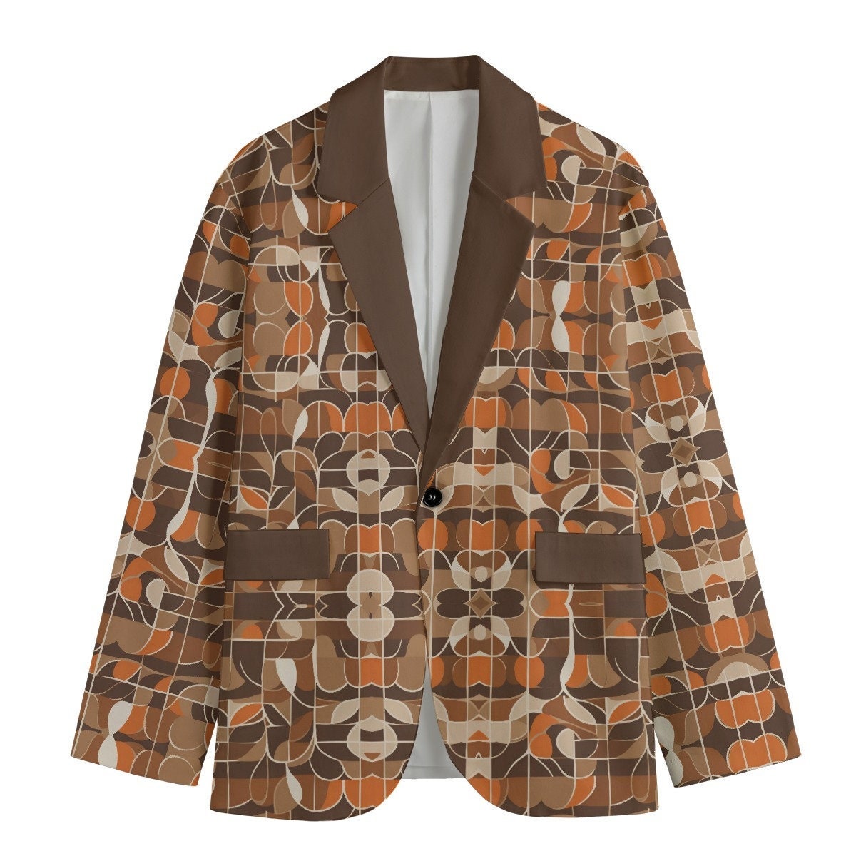 Retro Mid Century Modern Women's Casual Blazer, Women Suit Jacket, Gift For Her