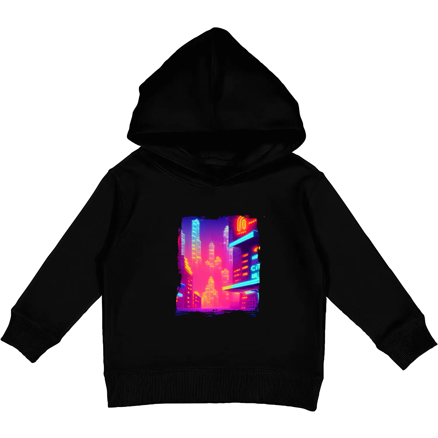 Cool Japanese World Japan Neon City Kids Pullover Hoodies