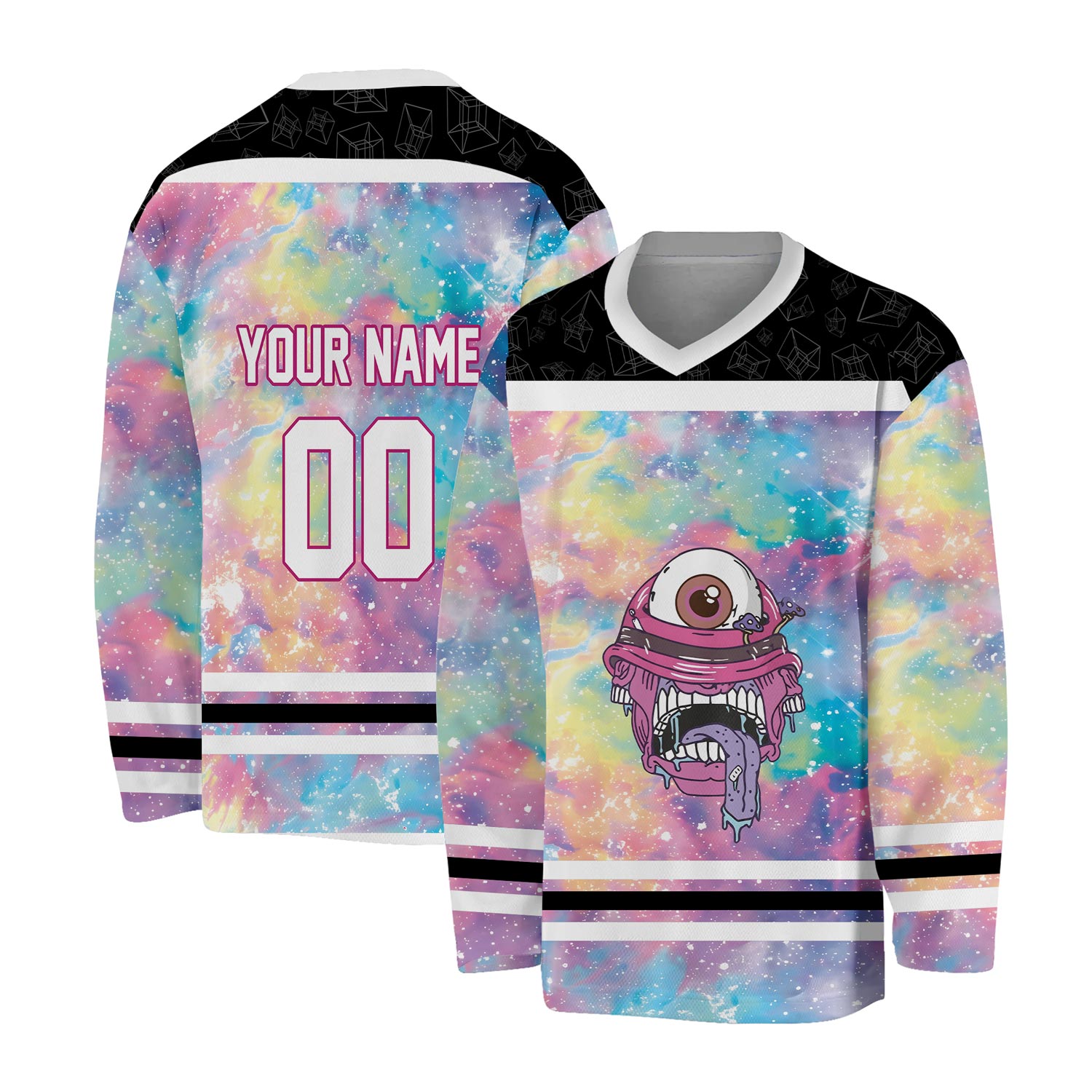 Subtronics Rave Jersey, Cyclops Hockey Shirt, Galaxy Festival Outfit For Bass Heads