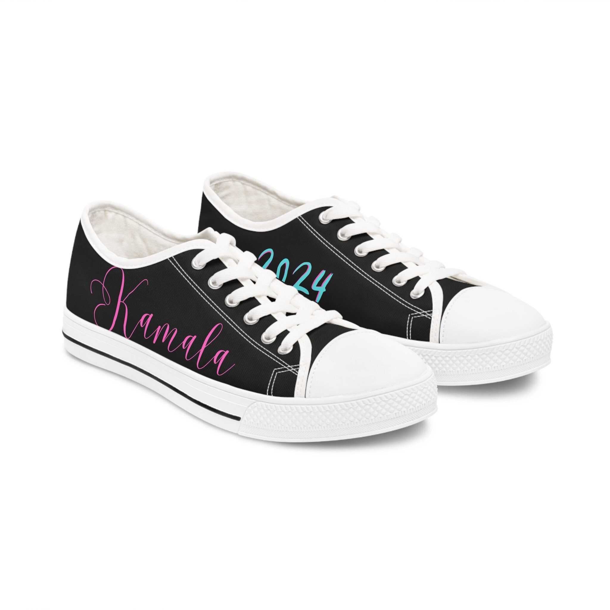 Women's Low Top Sneakers Support Kamala Harris Bold Graphic Kicks Political