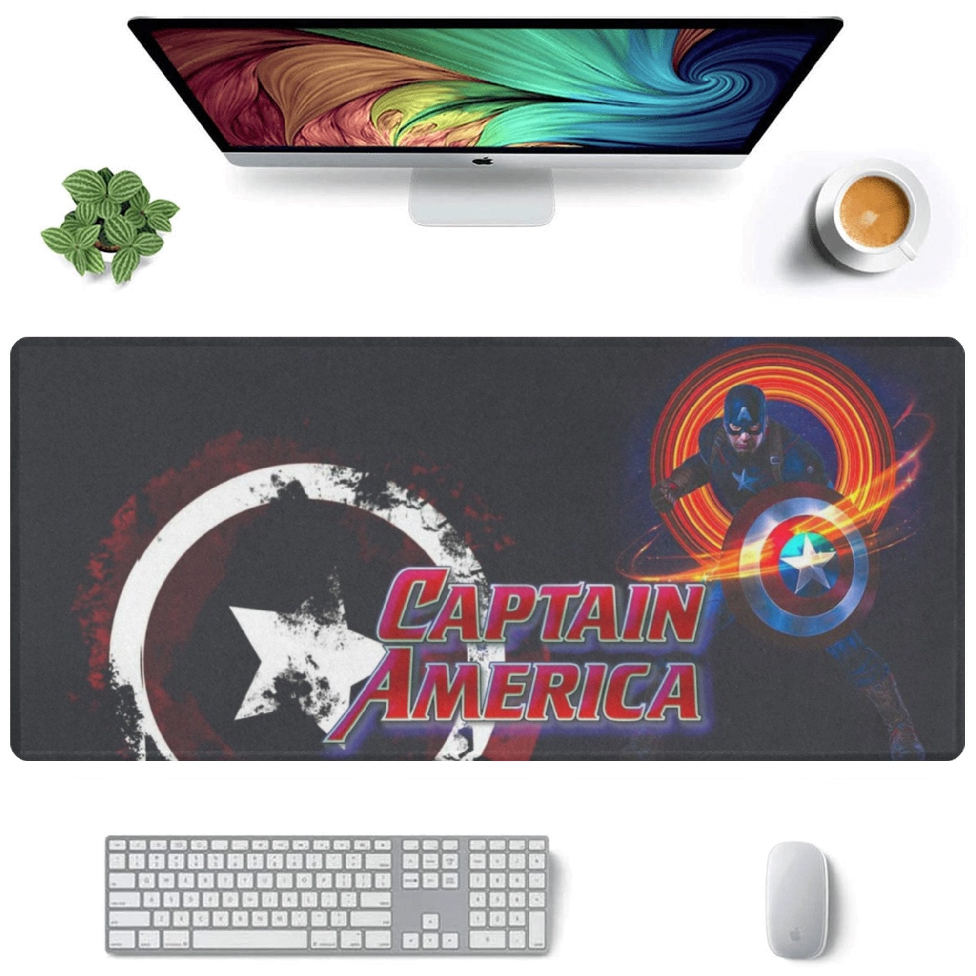 Captain America Desk Mat Suitable for Gamers, Content Creators, and Others