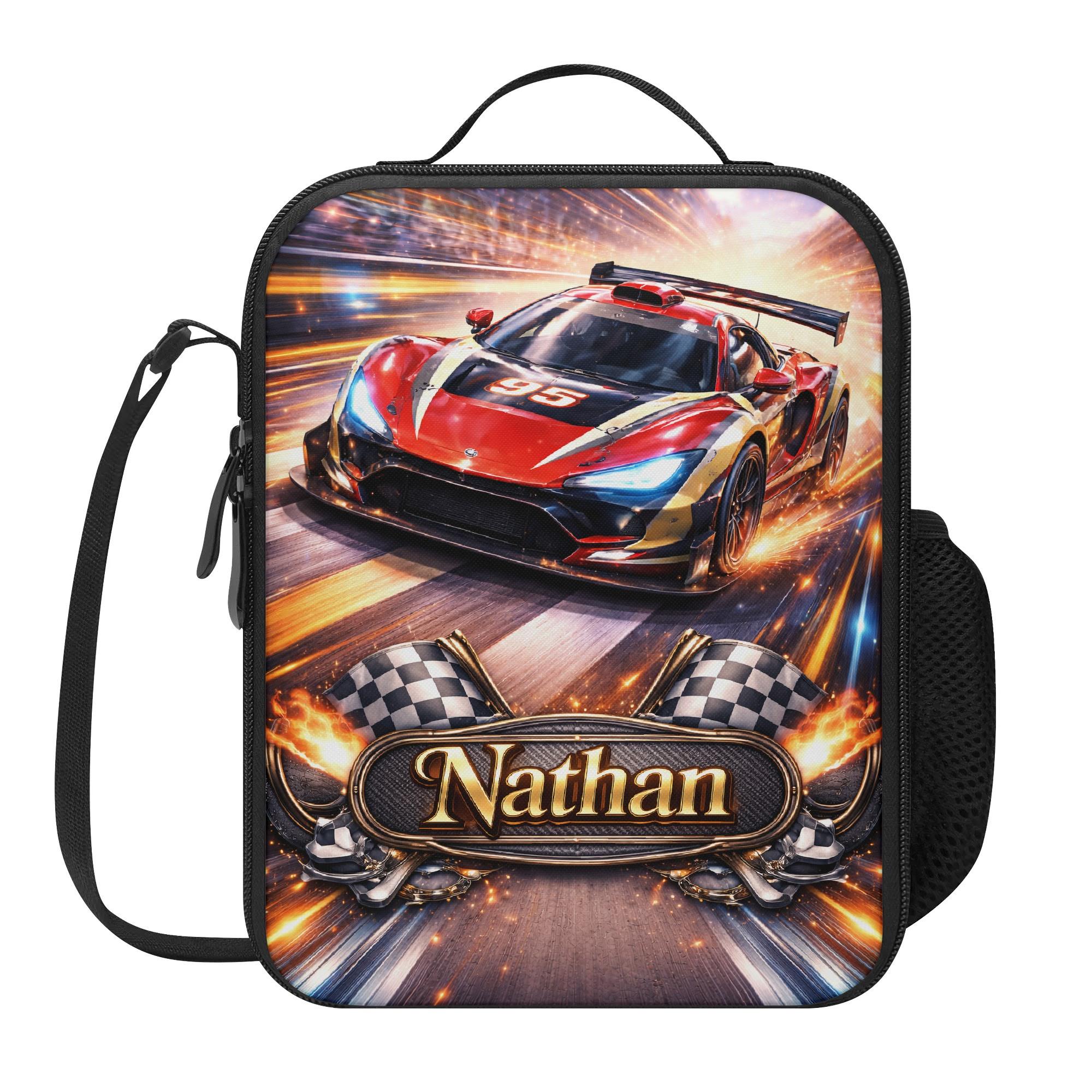 Supercar Racing Lunch Bag for School Camp Boys & Girls