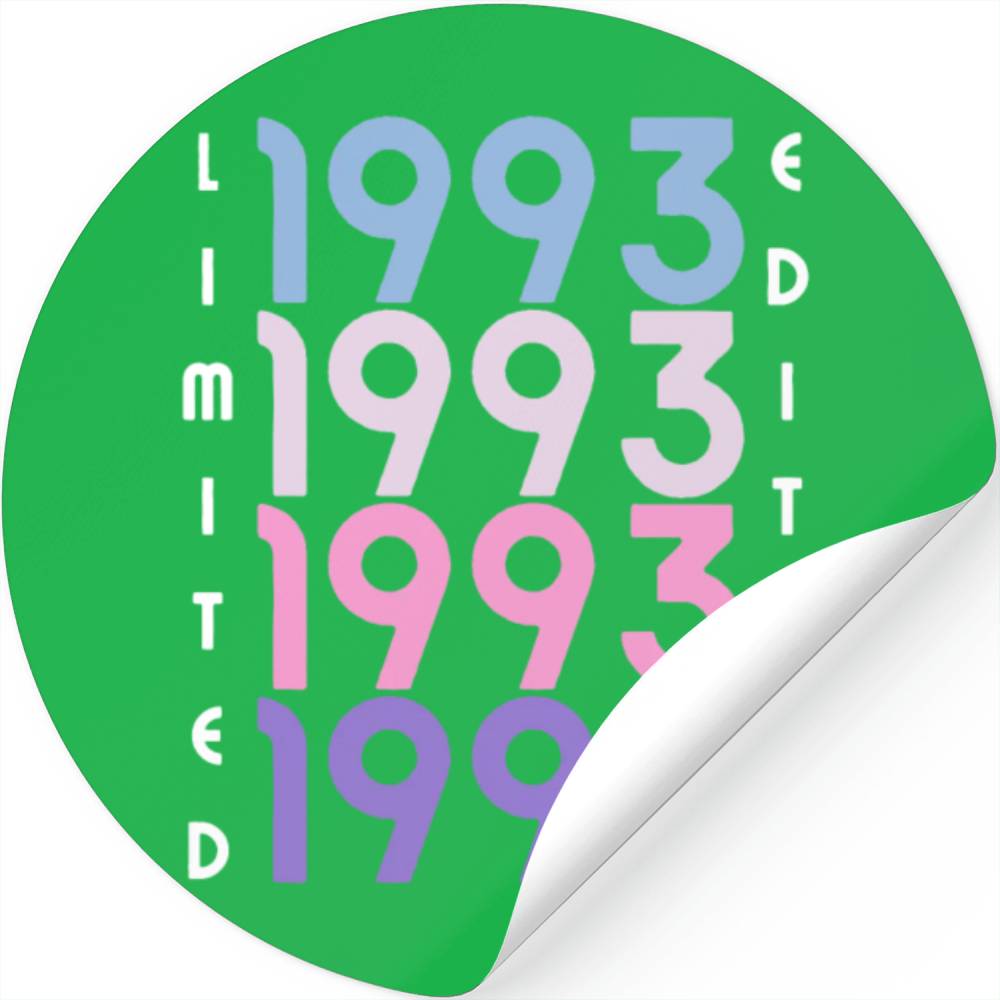 30 Years Vintage 1993 Retro 30th Birthday Stickers
