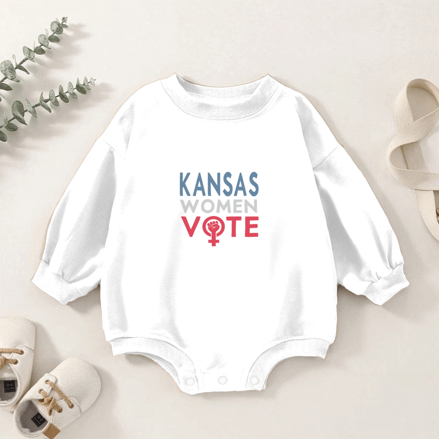 Kansas Women Vote Voter 2022 Election Feminist Baby Romper Sweatshirts