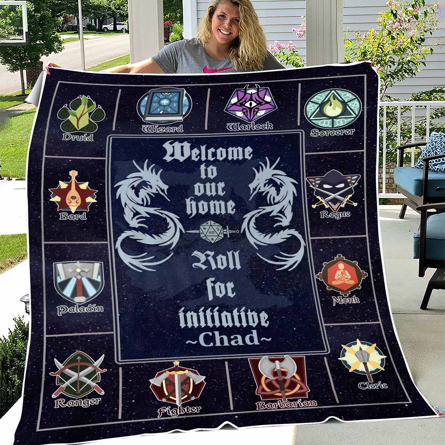Dungeons And Dragons DnD Game Blanket, DnD Fleece Blanket, DnD Fans Mink Sherpa Blanket, Gift for Fans